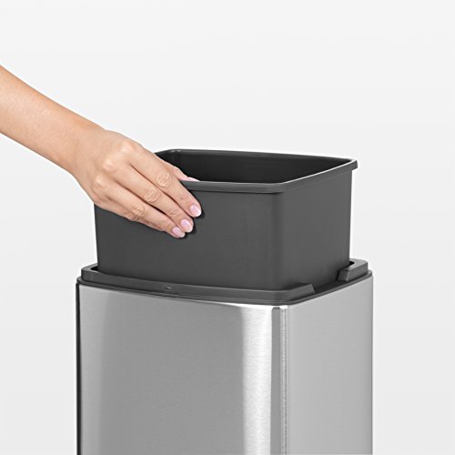 Touch Bin 10 L rechteckig mit Kunststoffeinsatz / Matt Steel Fingerprint proof - 6