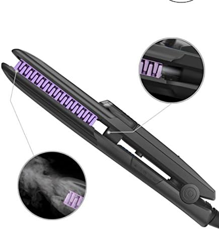 yel Steam Hair Straightener Flat Iron With Vapor Ceramic Tourmaline Ionic 2-in-1 Salon Professional Straighteners and Curler Auto Shut Off Dual Voltage 1 Inch Straightening Iron Black, black