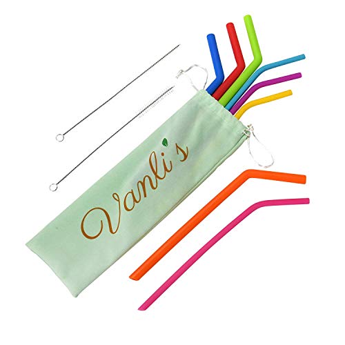 Pajitas de silicona reutilizables, 4 pajitas de silicona normales y finas, 4 pajitas grandes de silicona larga para 50 g/30 oz yeti/RTIC/Ozark; 2 juegos de brochas de paja y estuche de pajita.