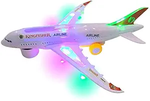 Super Toy Battery Operated Aeroplane Plastic Toy For Kids With Light And Sound - Multicolour