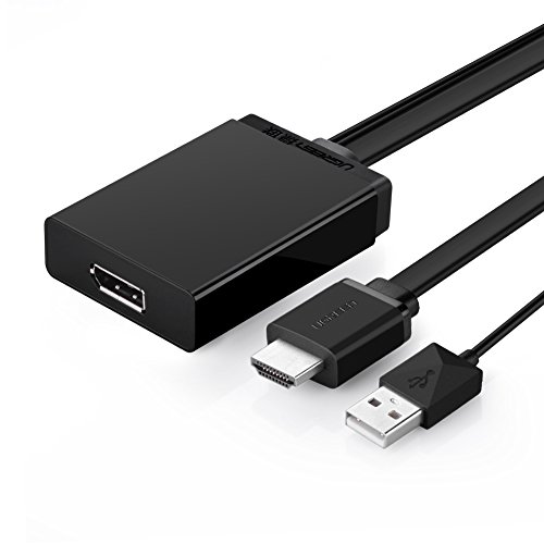 Ugreen HDMI zu DisplayPort Adapterkabel/vernickelte Kontakte unterstützt für die stabile Übertragungsrate/ FullHD / 1080p / 3D / HDCP / Audioübertragung - HDMI Stecker auf DP Buchse/Unterstützt die Auslösung bis zu 4K Auslösung für HDTV, LCD, Monitore usw/kompitible mit Apple Mac / PC / Notebook / Monitor / Beamer / TV / Grafikkarte