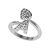 Jewelscart Alphabet A Heart Shape CZ Gold And Rhodium Plated RING RS.249.00