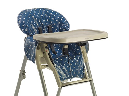 High chair Cover - wipe clean oilcloth by Messy Me (Teal Blue)