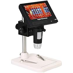 KKmoon 1000X 4.3"Pantalla LCD Portátil Microscopio 720P LED Lupa Digital con Soporte para Placa de Circuito de Reparación de Herramienta de Soldadura