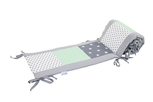 BEBILINO ® Nestchen Bettnestchen & Bettumrandung ALLE GRÖSSEN für Babybetten MINT GRAU - 2