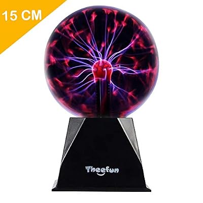 Theefun 15cm Boule de Plasma Magique de, lumière lamoe à Plasma Sensible au Toucher et au Son, Nouveau Jouet de la sphère, de la nébuleuse pour décorations/Enfants/Chambre à Coucher