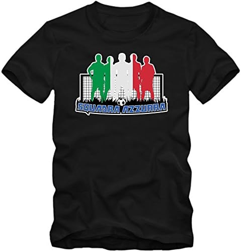 Italy EC 2016#8 T-Shirt | Football Vs. Soccer | Men | Squadra Azzura | Jersey | National Team, Colour:Black (Deep Black);Size:Medium
