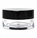 3 x 10mL CLEAR PLASTIC JAR POTS with BLACK SCREW LIDS for Nail Art Glitter Make Up Cosmetic Travel Creams