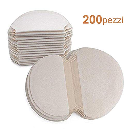 centtechi 200 pezzi Monouso Sudore Assorbimento Pad Ascella Traspirabilità Antitraspirante Sweat Tamponi Deodorante Morbido Assorbente Combatti L'iperidrosi per Uomini e Donne