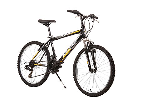 Mountainbike 24 Zoll für Kinder Hillside Kojo in schwarz Kinderfahrrad Fahrrad MTB 21 Gang Shimano Tourney Seitenständer, Federung vorn