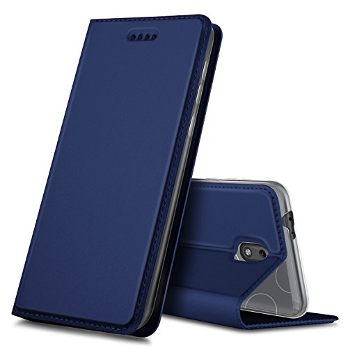 Nokia 2 HÃ¼lle, KuGi Nokia 2 Flip Bookstyle Kompletter Schutz Mit Magnetverschluss und Standfunktion Tasche Etui Cover Case SchutzhÃ¼lle fÃ¼r Nokia 2 Smartphone (Blau)