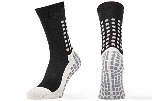 Rutschfeste Fußball-Socken, rutschfeste Sport-Socken, mit Gummi-Noppen, im trusox-/tocksox-Stil, hohe Qualität, für Basketball, Fußball, Wandern, Laufen, erhältlich in weiß, schwarz, rot, blau schwarz schwarz UK 5.5 - 11
