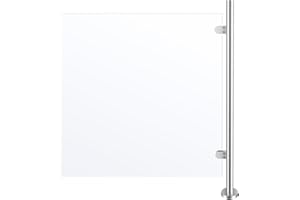 ROMYIX 316 Stainless Steel Glass Balustrade with Glass Clamps and Rubbers,1100mm End Post Balustrade Posts Glass Railing Column Outdoor Handrail,fits 10~12mm Toughened Glass (End Post)