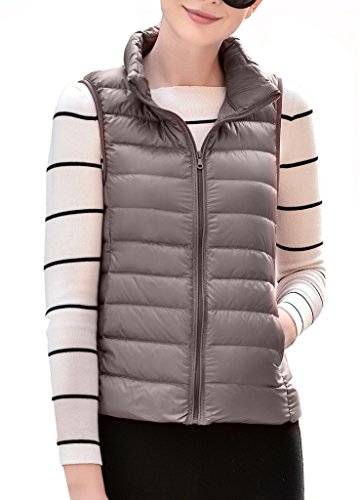 HENGJIA Damen Bepackbare Daunenweste Leichte Steppjacke Winter Daunenjacken