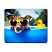 Produktbild Lustiger Hund mit gelber Gummiente auf Blauer Luftmatratze Rechteck Rutschfestes Gummi Bequeme Computer-Mausunterlage Gaming Mousepad Matte für Office Home Frau Mann Angestellter Chef Arbeit