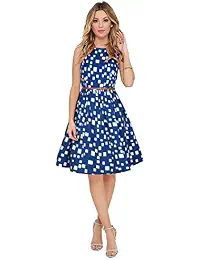 PURVAJA Women's Crepe Skater Dress