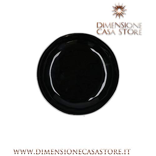 Rose & Tulipani - Plato Hondo de 20,5 cm, Color Negro Brillante