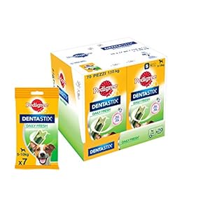 PEDIGREE Dentastix Fresh Premios para Perros Pequeños de Higiene Oral contra el Mal Aliento – Paquete de 10 x 110 gr – Total: 1100 gr