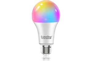 EXTRASTAR Bombilla Alexa LED Intelligente E27, 15W, 1400lm, Regulable Multicolor + Luz Cálida o Blanca, 16 Millones de Colores, Funciona con Alexa y Google Home, 1 Pack