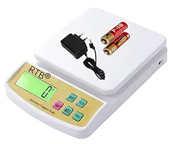 RTB Electronic Digital Kitchen Scale, Weight Machines for home,10kg scale Weight Machine, Weight Scale Kitchen, Kitchen Weight Machine, (WHITE)