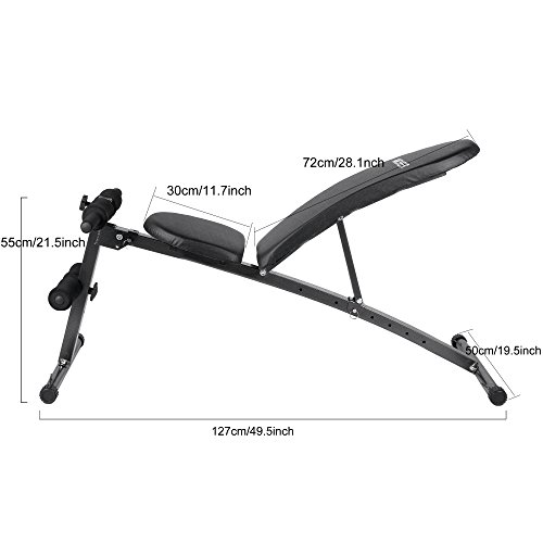Ancheer klappbar Multifunktions-Hantelbänke,Bauchtrainer ,Rückentrainer ,Hantelbank Multi Winkel Plus, Sit-up Bank ,klappbar & verstellbar ,inkl. 2 Widerstandsbänder - 2