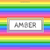 rainbow amber teething necklace  Amber: Personalized rainbow sketchbook with name: 90 blank pages