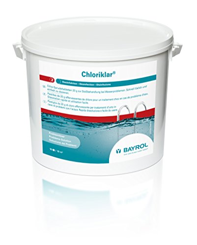 BAYROL Chloriklar - Schnell lösliche Chlortabletten 20g / Chlortabs 20g mit sehr hohem Aktivchlor Gehalt - organisch - 10 kg