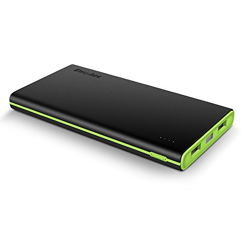 Preisvergleich Produktbild EasyAcc Smart 10000mAh Powerbank Externer Akku Portable Ladegerät für iPhone, iPad, Samsung Galaxy und weitere - Schwarz + Grün