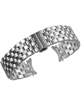 24mm Top-Einsatz Uhrenarmband Metall Ersatz feste 316l Edelstahl gebogenen Ende in Silber