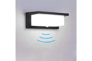 INHDBOX Lampa zewnętrzna z czujnikiem ruchu, 18 W LED lampa ścienna z czujnikiem ruchu, lampa zewnętrzna, lampa ścienna, wodoszczelna IP65, oświetlenie ścienne, do ogrodu, korytarza, na werandę, do