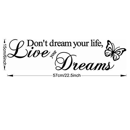 Adesivo da parete in vinile con scritta Don�t dream your Adesivo da parete in vinile con scritta Don�t dream your