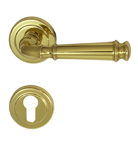 Preisvergleich Produktbild Türbeschlag Olympus R PZ Messing poliert Türdrücker Türklinke Türgriffe