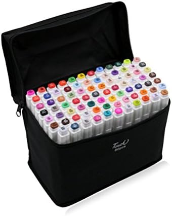 80 Colours Double Ended Sketch Graffiti Pens Set (No Duplicates),Dual Tips Touch Markers New generation Design students Manga artists Pigment Marker pens (White)