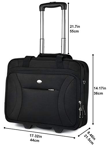Trolley Ejecutivo, Coofit Trolley Ordenador Maletines con Ruedas Portatil Trolley Maleta Trolley (Coofit Negro) (Negro)