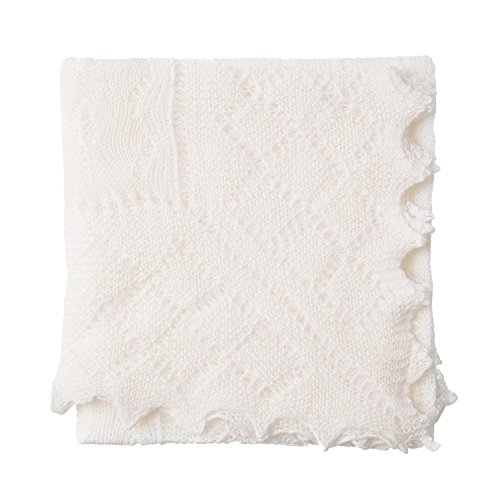 Traditional Ivory Merino Wool Baby Shawl