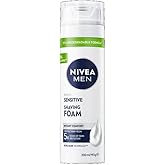 NIVEA MEN Erkek Hassas Tıraş K&ouml;p&uuml;ğ&uuml; 200 ml, Hassas Ciltlere &Ouml;zel Hızlı Koruma, Yanma Karşıtı, Alkols&uuml;z Form&uuml;l