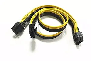 PCIE 8 Pin male to Dual 8 Pin (6+2) male PCI Express Power Adapter Cable Modular Power Supply Cable for Graphics Video Card 8 pin splitter 24+8inches TeamProfitcom