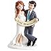 Produktbild Hochzeit Tortendeko Tortenfigur Just Married 17 cm hoch Hochzeitspaar Brautpaar mit Banner für Tortendekoration Etagere Hochzeitstorte Braut mit weißem Brautkleid Bräutigam mit grauem Anzug