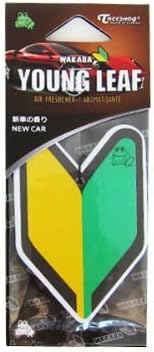 Hanging Air Freshener Wakaba Shoshinsha Badge Single Pack - New Car