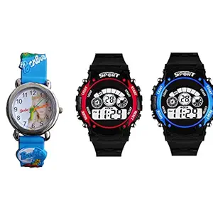 S S Traders - Kids Seven Colours with Seven changable Led Light - Digital Watch (Green7colour7light)