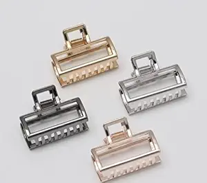 HOME13? 4Pcs Geomatric Metal Hair Claw Clips Stylish Hair Claw For Girls And Women ,Hair Accessories (Square Hair Claw)