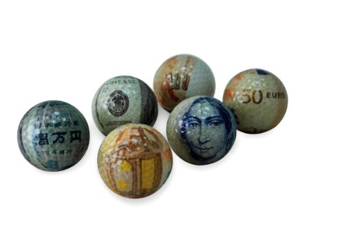Preisvergleich Produktbild CEBEGO Golfballset Währungsbälle, Currency Balls by, Motivgolfbälle Golfgeschenke Geldscheingolfball,Golf-Gift Moneyballs