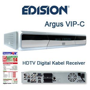 Edision Argus VIP Cable VIP-C HDTV Digital Kabel Receiver SILBER incl. HDMI Kabel