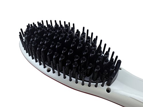 Kosee Haarglätter Bürste mit Hitzereduzierender Antistatischer Paddelbürste für Schnelles Glätten Oder Styling (230 V – 110 V) Weiß - 3
