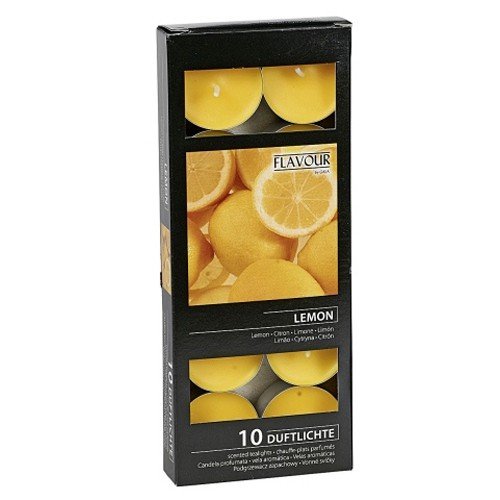 Preisvergleich Produktbild 10 Duft-Teelichte gelb / Lemon