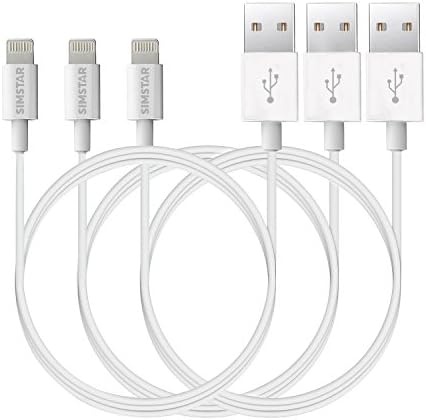 iPhone Charger lightning cable Certified Unbreakable Nylon for iPhone 7 Plus 6S Plus 6 Plus SE 5S 5C 5, iPad 2 3 4 Mini, iPad Pro Air 2, iPod - 1M(3.3ft) 2M, 3M (10ft) LIFETIME WARRANTY (2M 3-Pack)