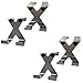 Produktbild Magnus-Trade Edelstahl Kleiderhaken Türhaken in X-Form ohne bohren mit Schutzpads für 2cm und 4cm Tür-Falzstärke - Handtuchhalter Garderobe Universal Innentür Haken (4er Pack)
