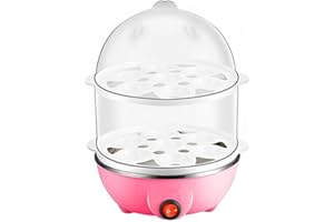 siduytin Quick And Healthy Egg Cooker - Various Cooking Options Large Capacity PP Electric Egg Cooker Electric Egg Boiler, Pink 2 Layers