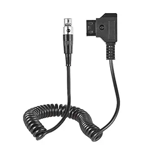 Andoer D-Tap Male to (Tinny) Mini XLR 4 Pin Cable Coiled Cord 80cm Cable Length for VFM 5.6