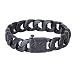 Produktbild YSM Kandare-Kettenarmband 220mm Edelstahl-Armband 15mm Breite Masculine Herren Armband (Schwarz)